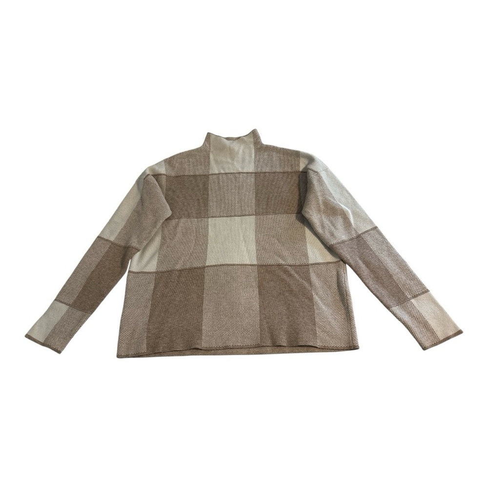 Tahari Mock Neck Sweater in Plaid Women's Size Large